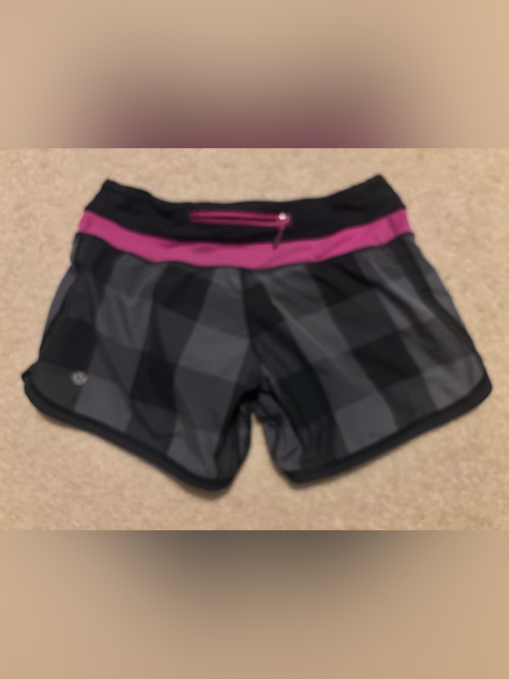 lululemon athletica Black & Pink Performance Plaid Shorts - Picture 2 of 5